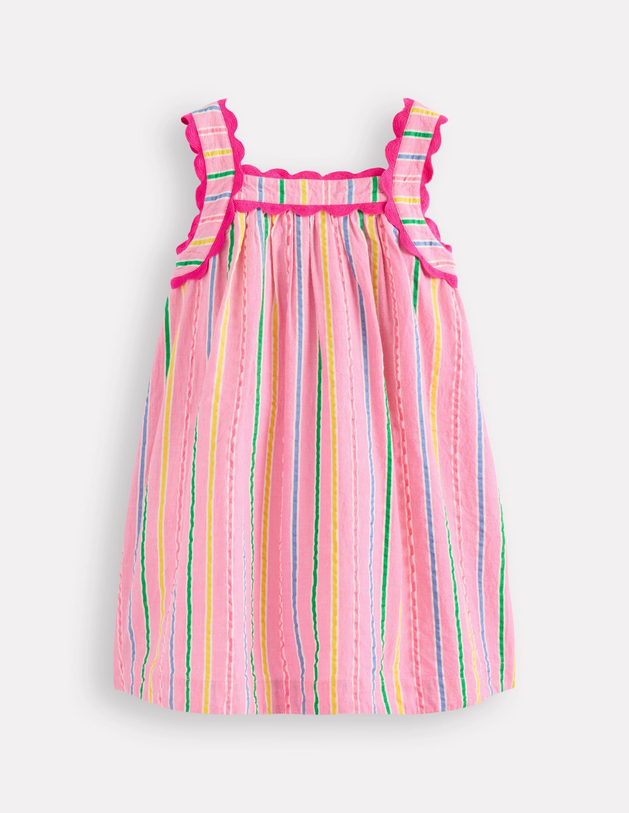 Relaxed outdoor dress Maribel Strappy Swing Sundress-Pink Multi Stripe