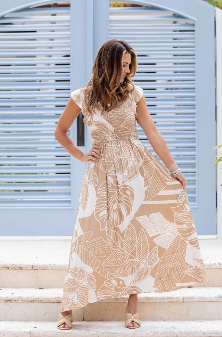 Malibu Dress / Natural Palm Urban Chic Timeless Look Wear