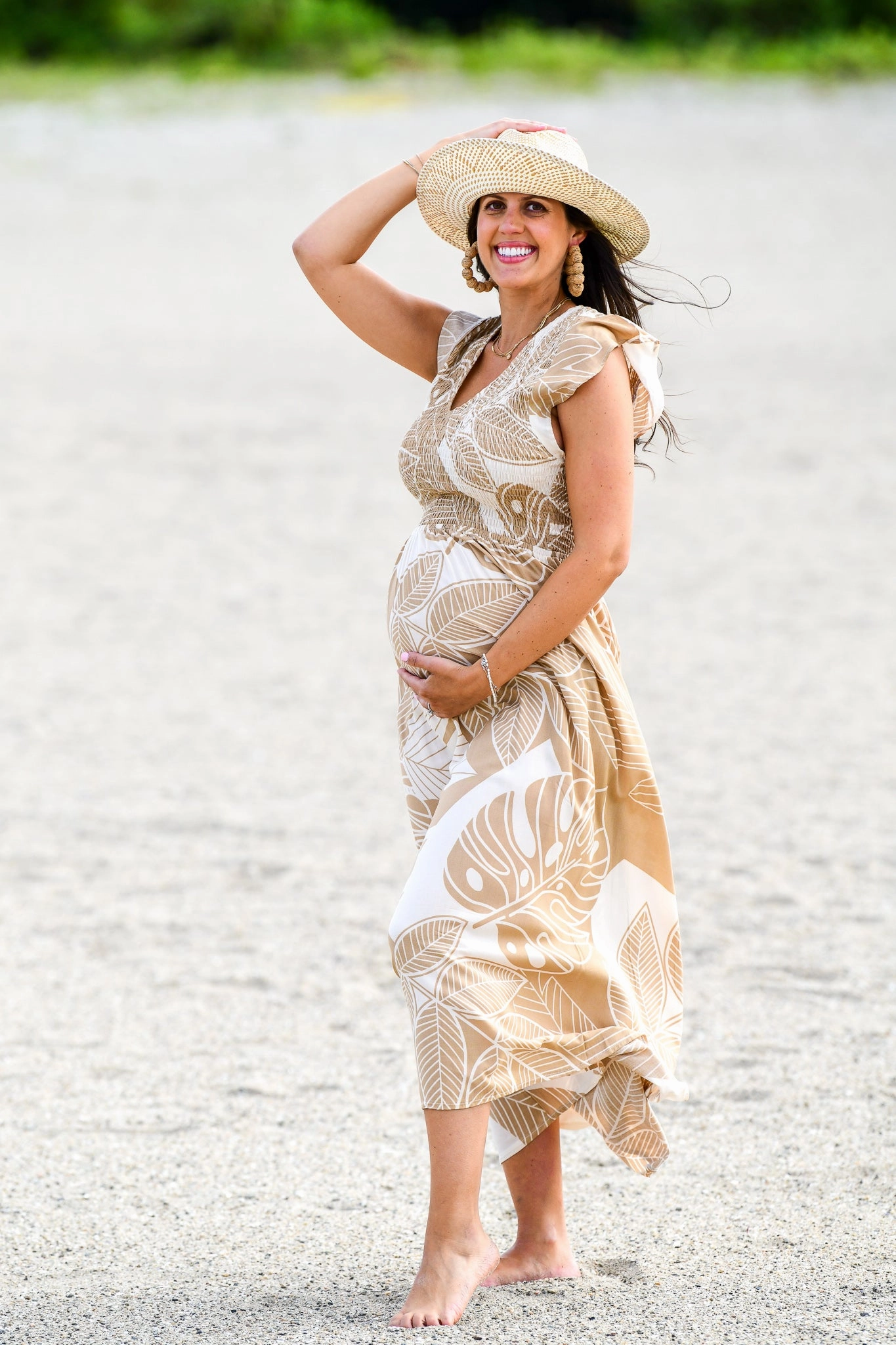 Spring Ready Balanced Lines Malibu Dress / Natural Palm