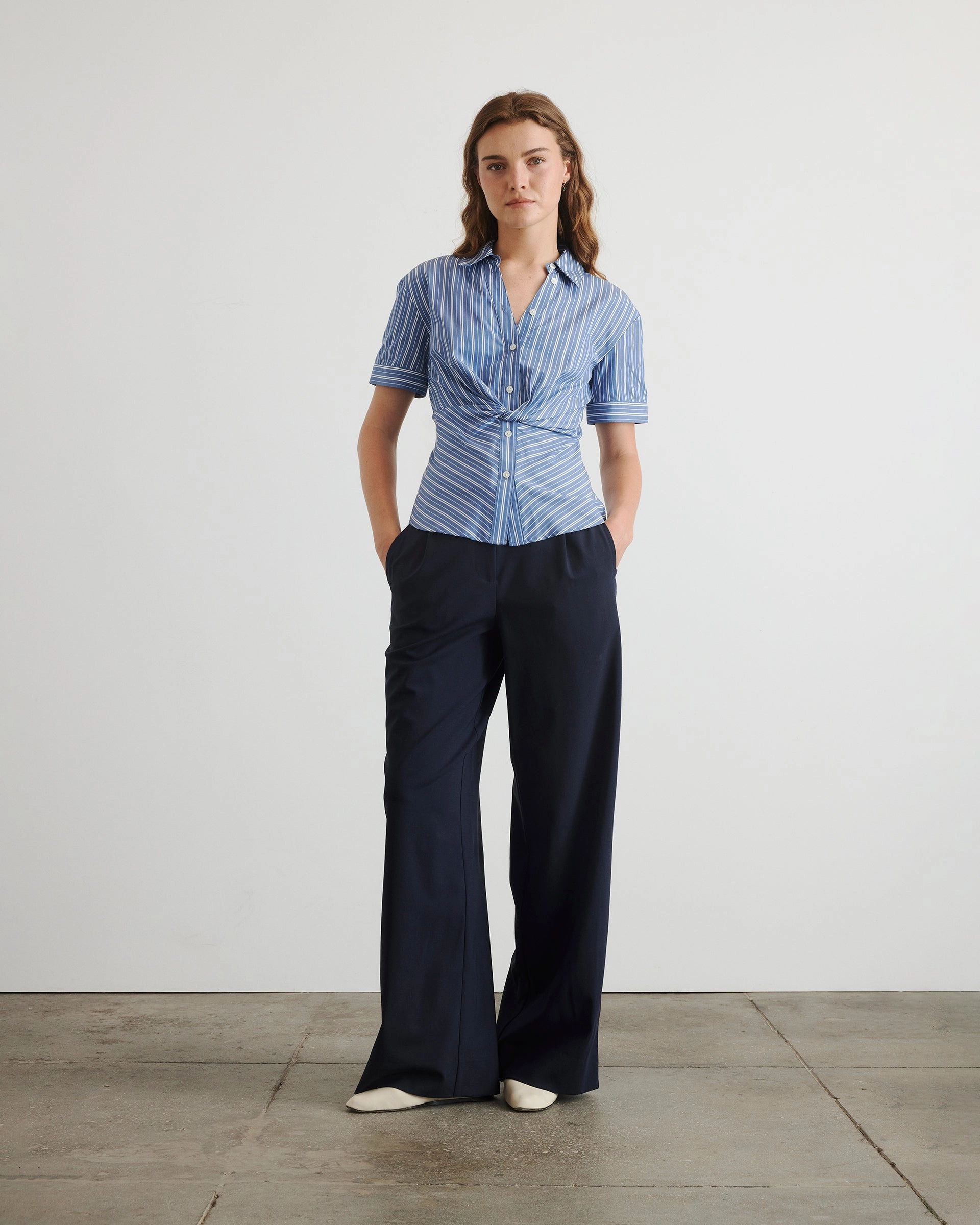 Grid Texture Fabric Oakley Stripe Top