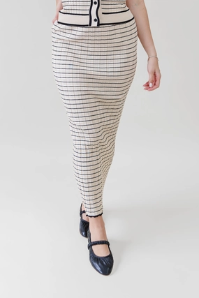 NOVA STRIPED SKIRT Loose cut