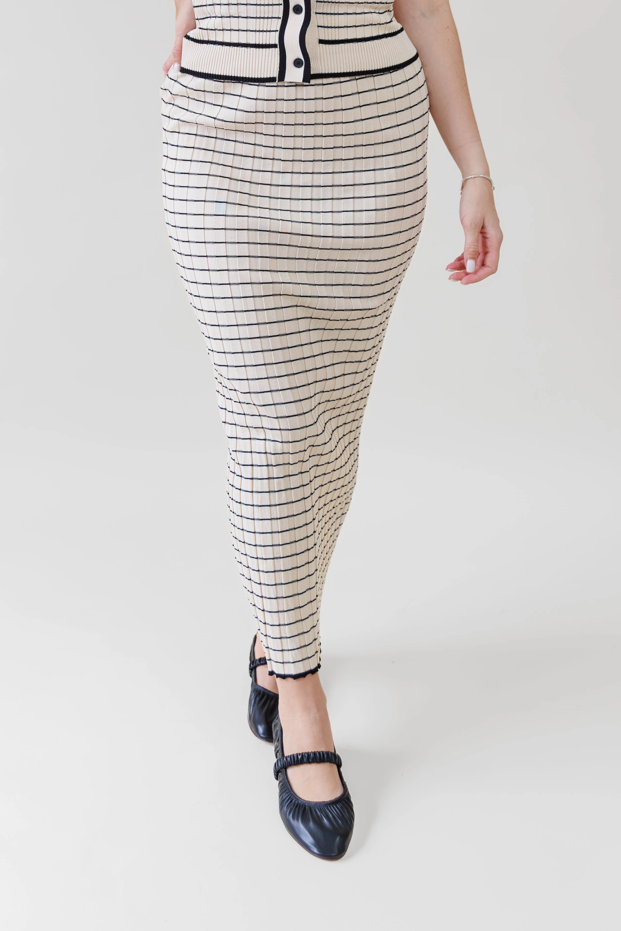 NOVA STRIPED SKIRT Loose cut