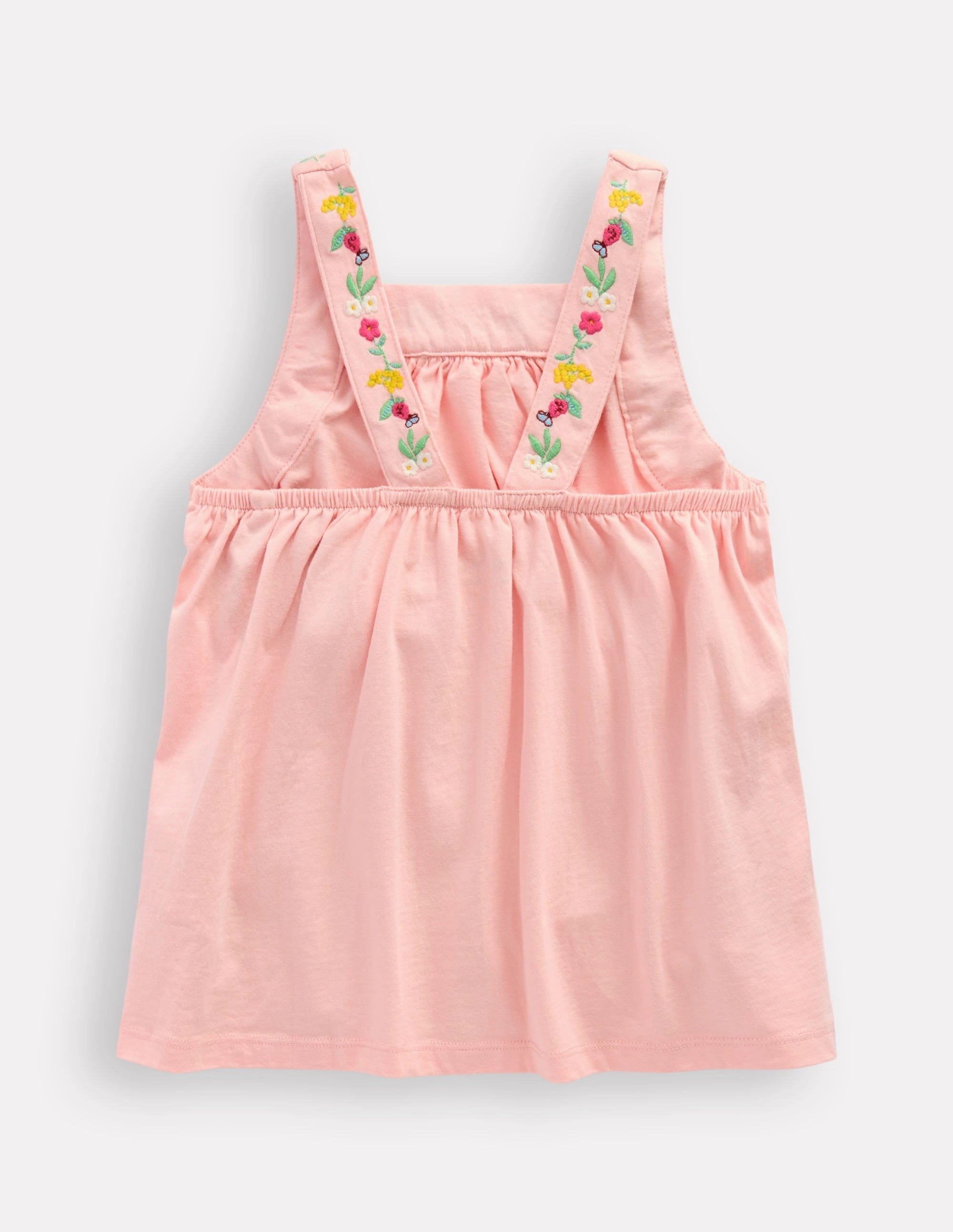 Embroidered Sleeveless Top-Chalk Pink FrictionResistant Trim