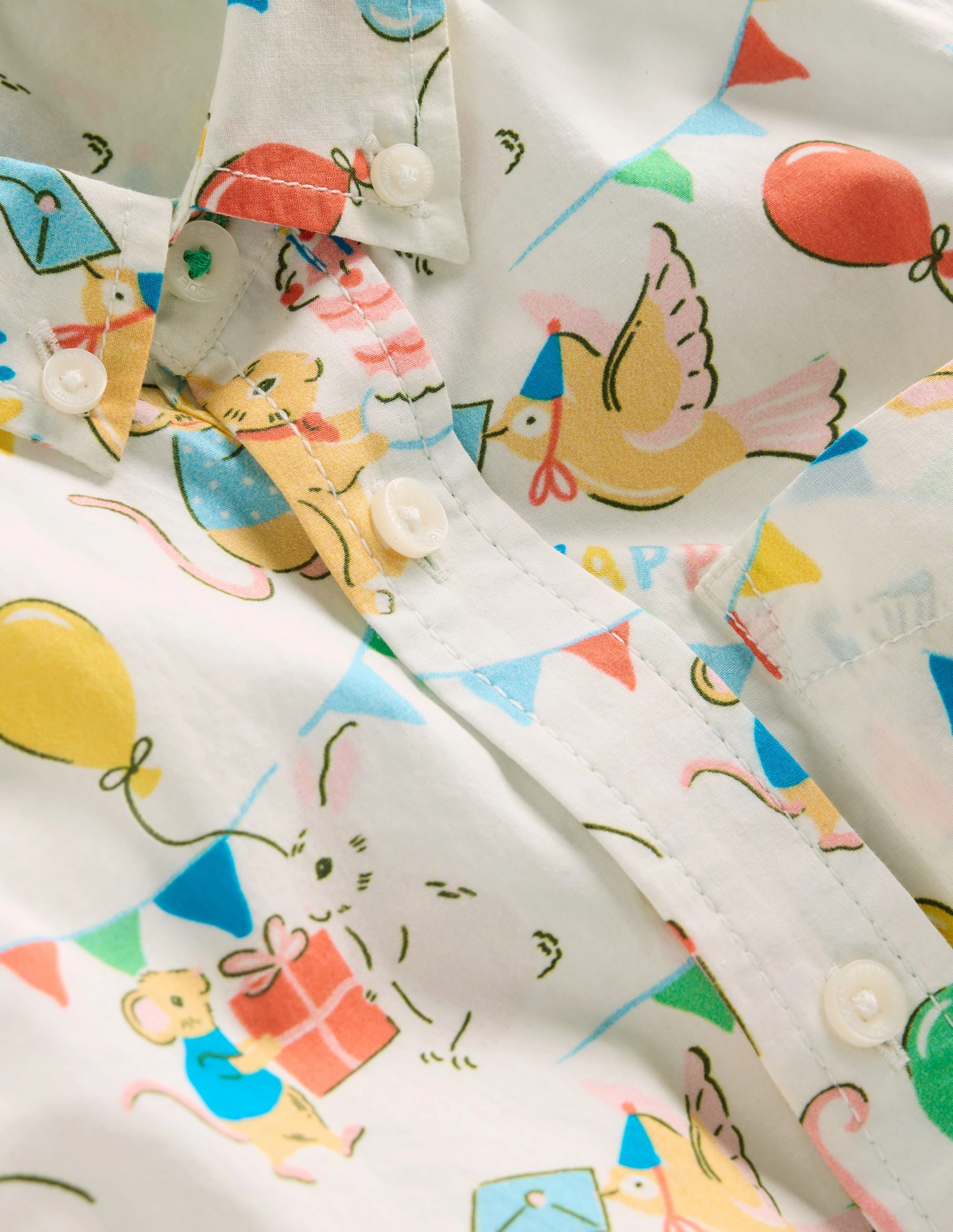 Circular Knit Technology Cotton Shirt-Birthday Print