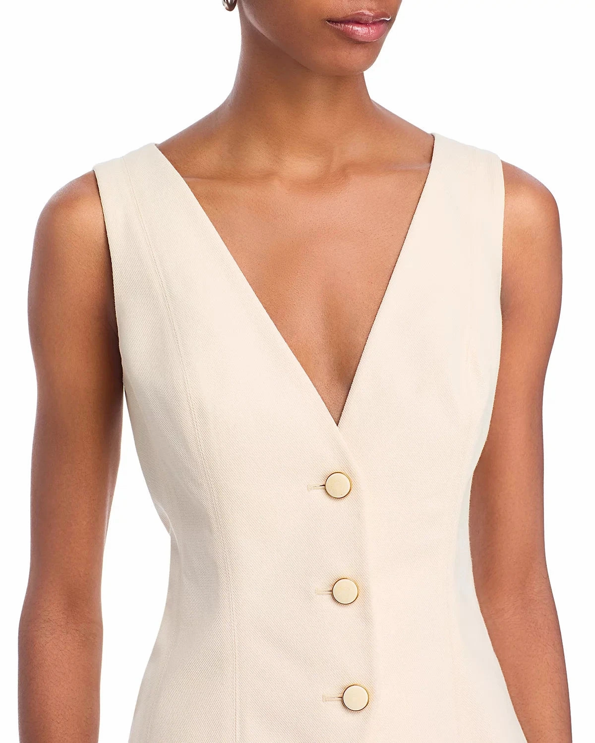 NoRoll Hem Technology Avalina Vest Ecru