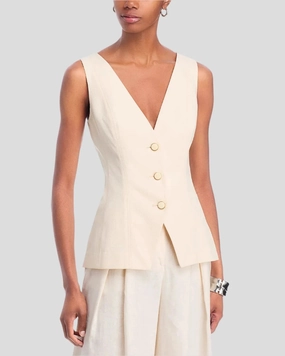 NonIrritating Seams Breathable Knit Fabric Avalina Vest Ecru