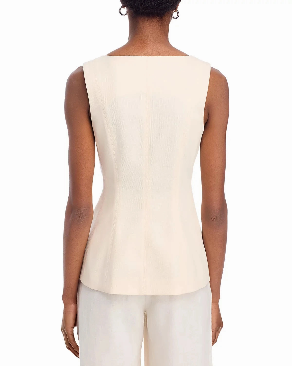 Avalina Vest Ecru Breathable Mesh Insert ThermalInsulation