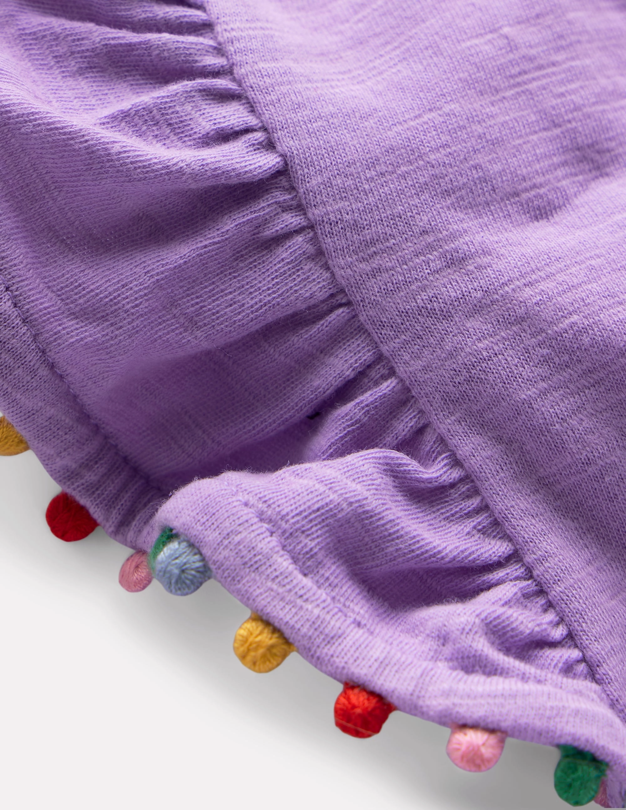 Frill Sleeve Pom Top-Parma Violet Purple PocketDetails WaterRepellent Finish