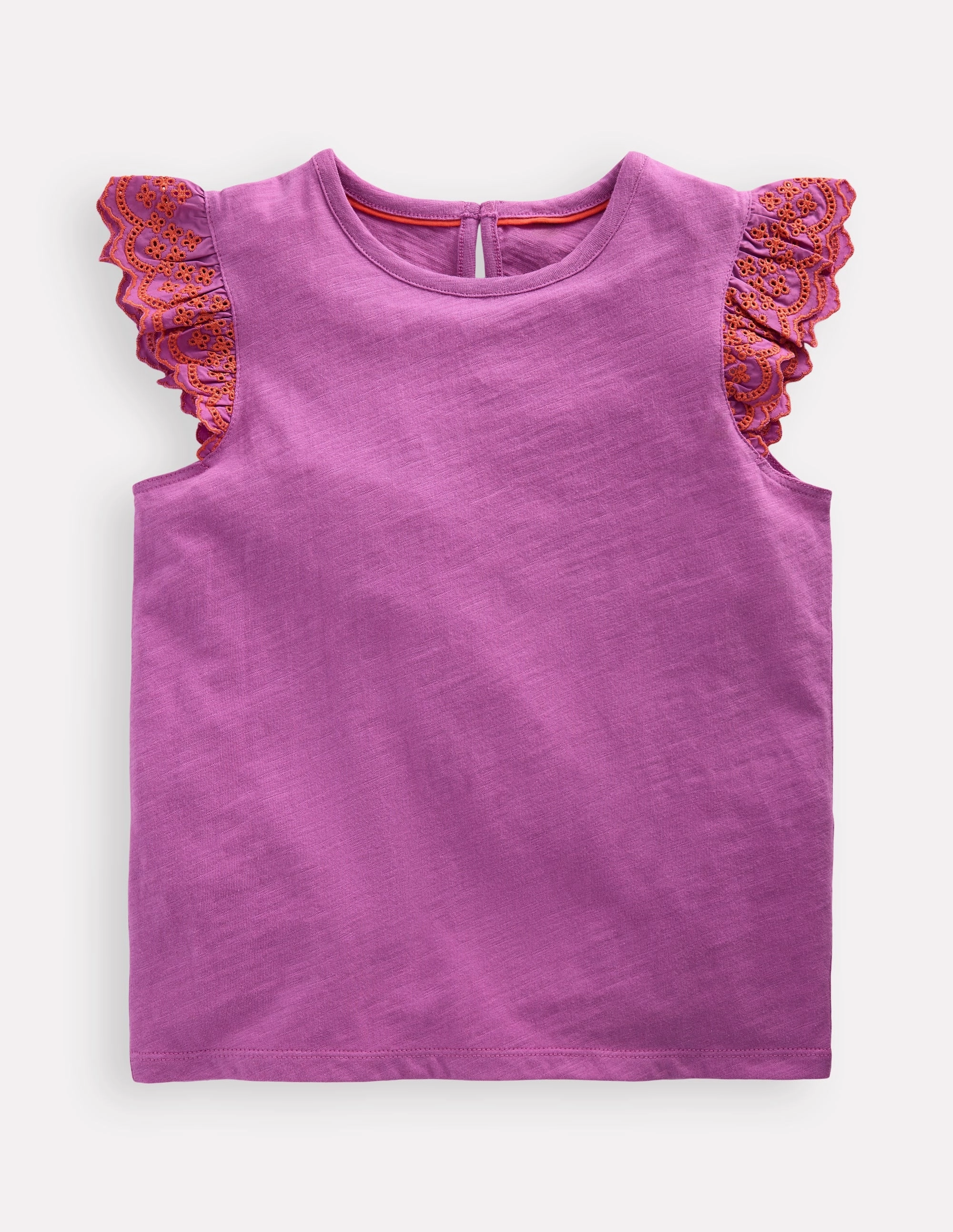 Margaret Broderie Frill Tee-Orchid Purple UltraSoft Lining