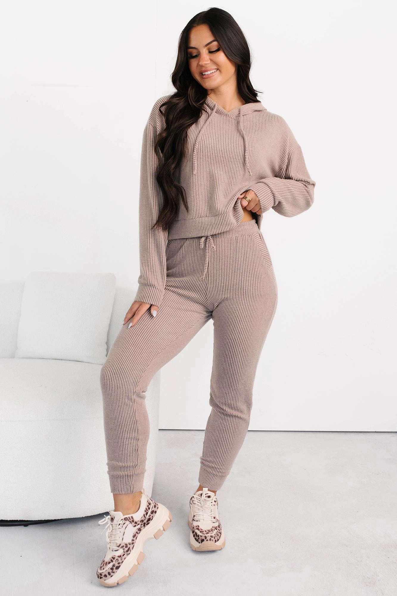 cord venue Mood Already Set Ribbed Jogger Pants (Mocha)