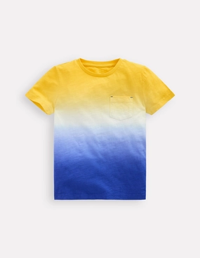 Tie Dye T-Shirt-Pineapple Yellow/ Bright Blue Unstructured Fit Convertible Style