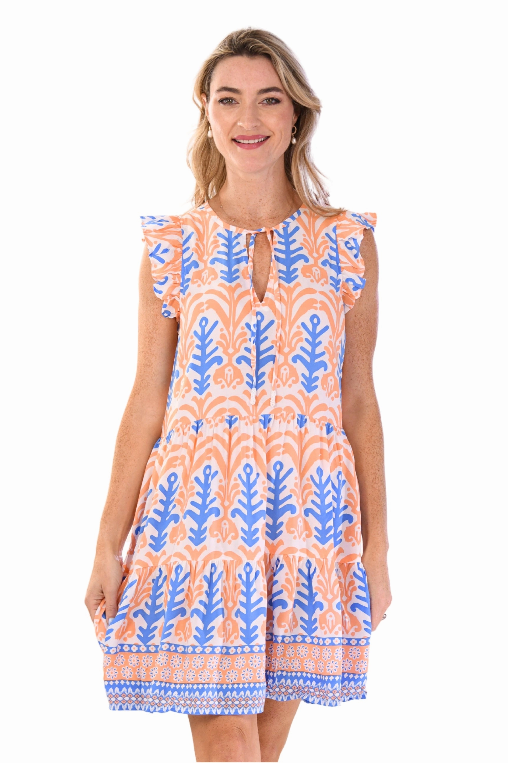 Seasonal Wear Nantucket Dress / Coral Reef Tribal