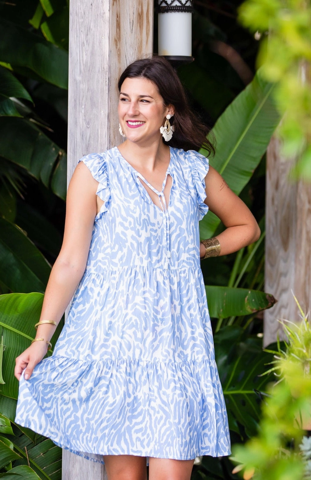 Nantucket Dress / Periwinkle Zebra retro-style