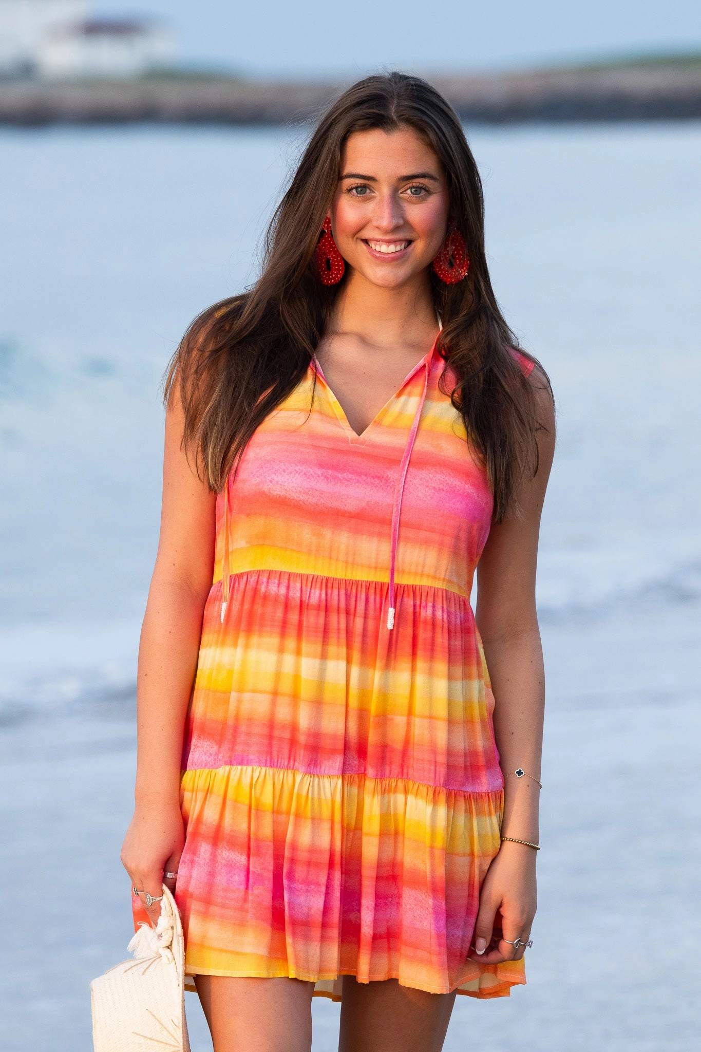Abstract Pattern Sophisticated Wear Nantucket Dress / Sunrise Ombre