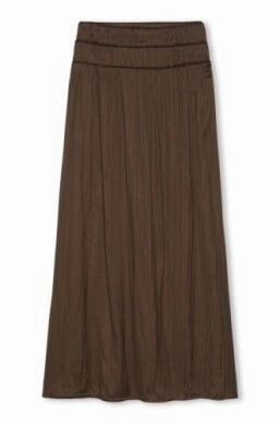 Designer Label Flat Lay Collar Nara Skirt Espresso