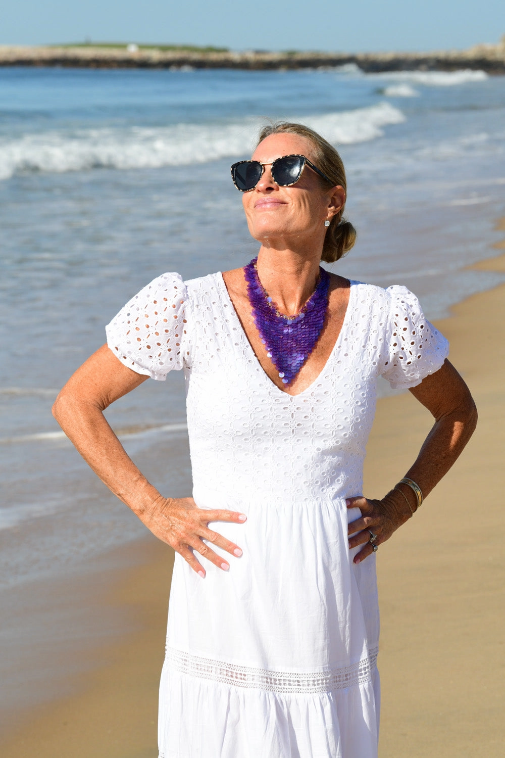 Natalie Dress / White Smart and Chic Casual Outfit