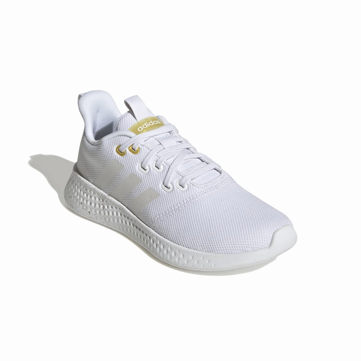 ADIDAS GV8926 PUREMOTION WMN'S (Medium) White/White/Yellow Textile Running Shoes Responsive Cushion Weekend Warriors Royal Mood