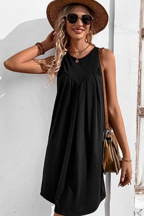 Silky Layer CASUAL SLEEVELESS SHORT DRESS
