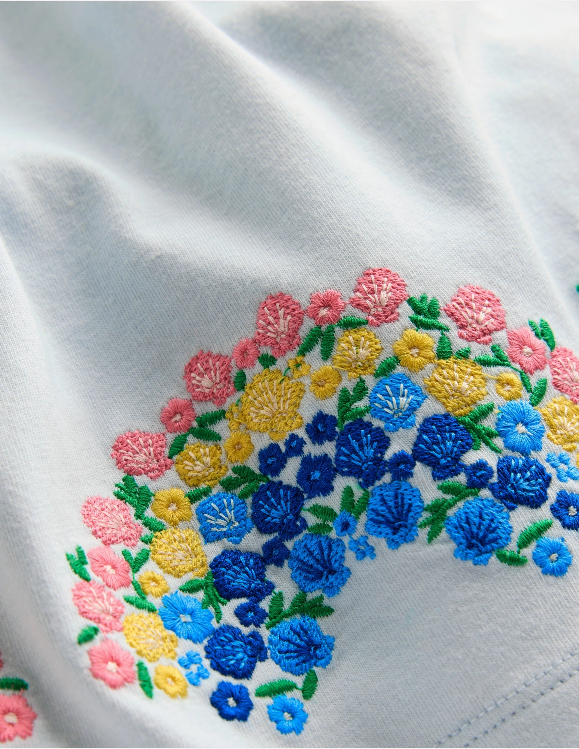 Calm Flow Logo Jersey Frill Sleeve Dress-Blue Rainbow