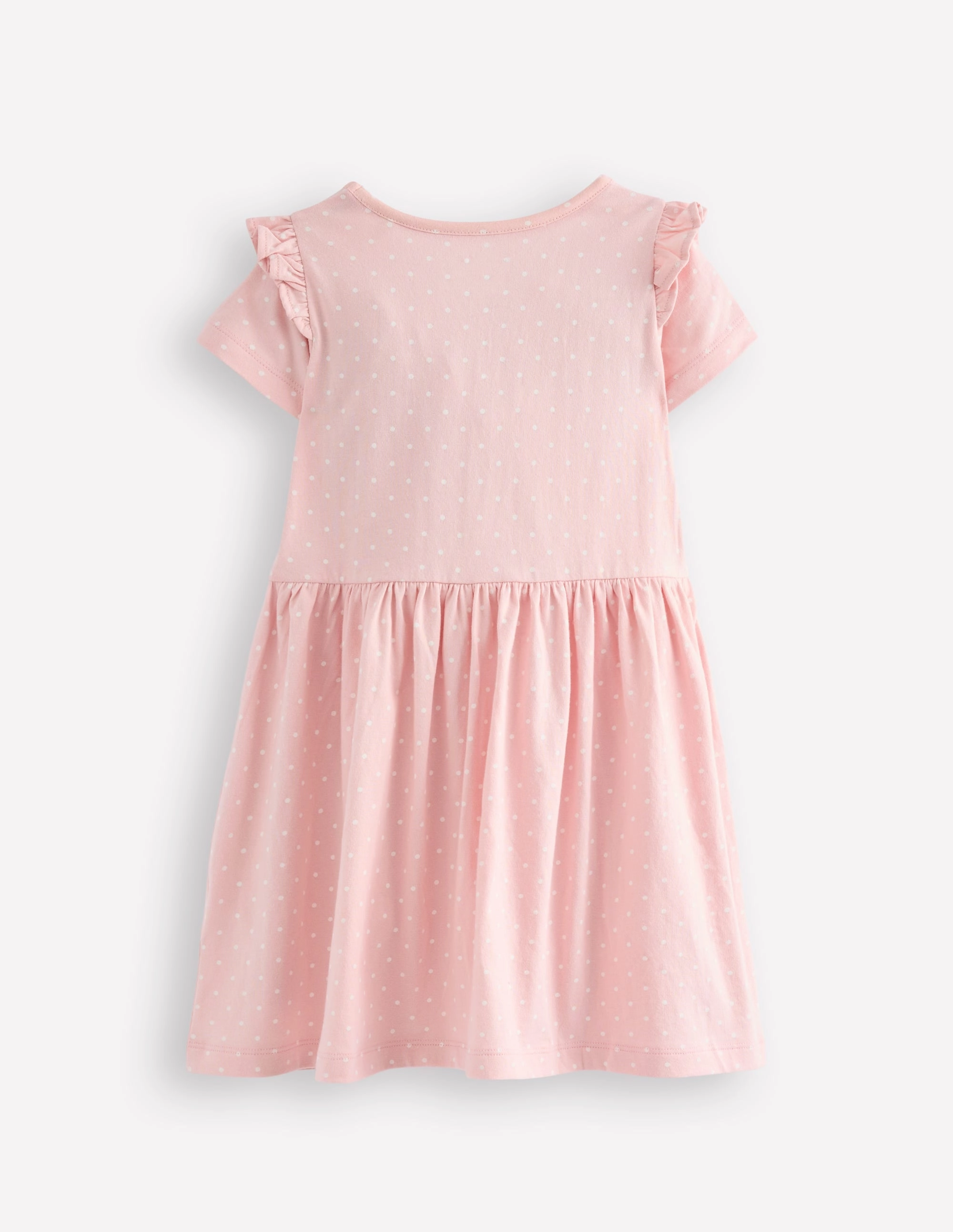 Jersey Applique Dress-Chalk Pink Ice Creams Effortless Wear Crinkle Effect