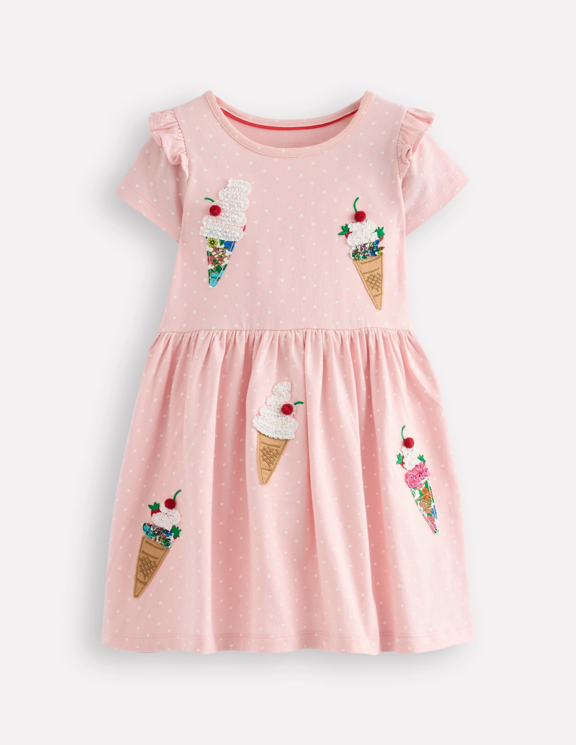 Jersey Applique Dress-Chalk Pink Ice Creams Daily Style Timeless Layering
