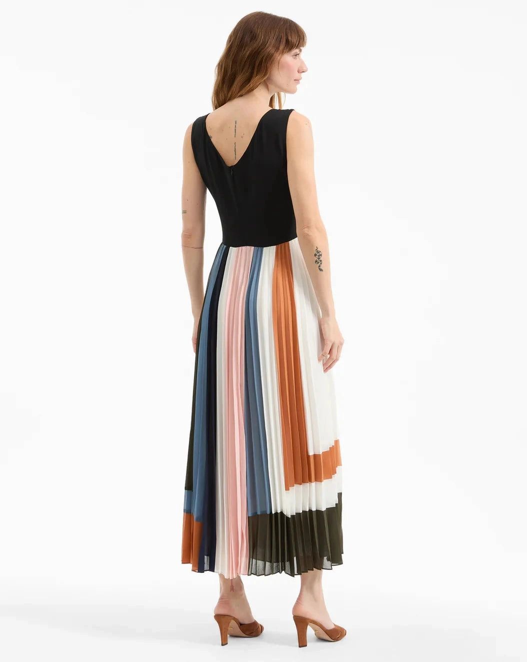 Professional Look Nelly Pleated Maxi Dress Dove Multi