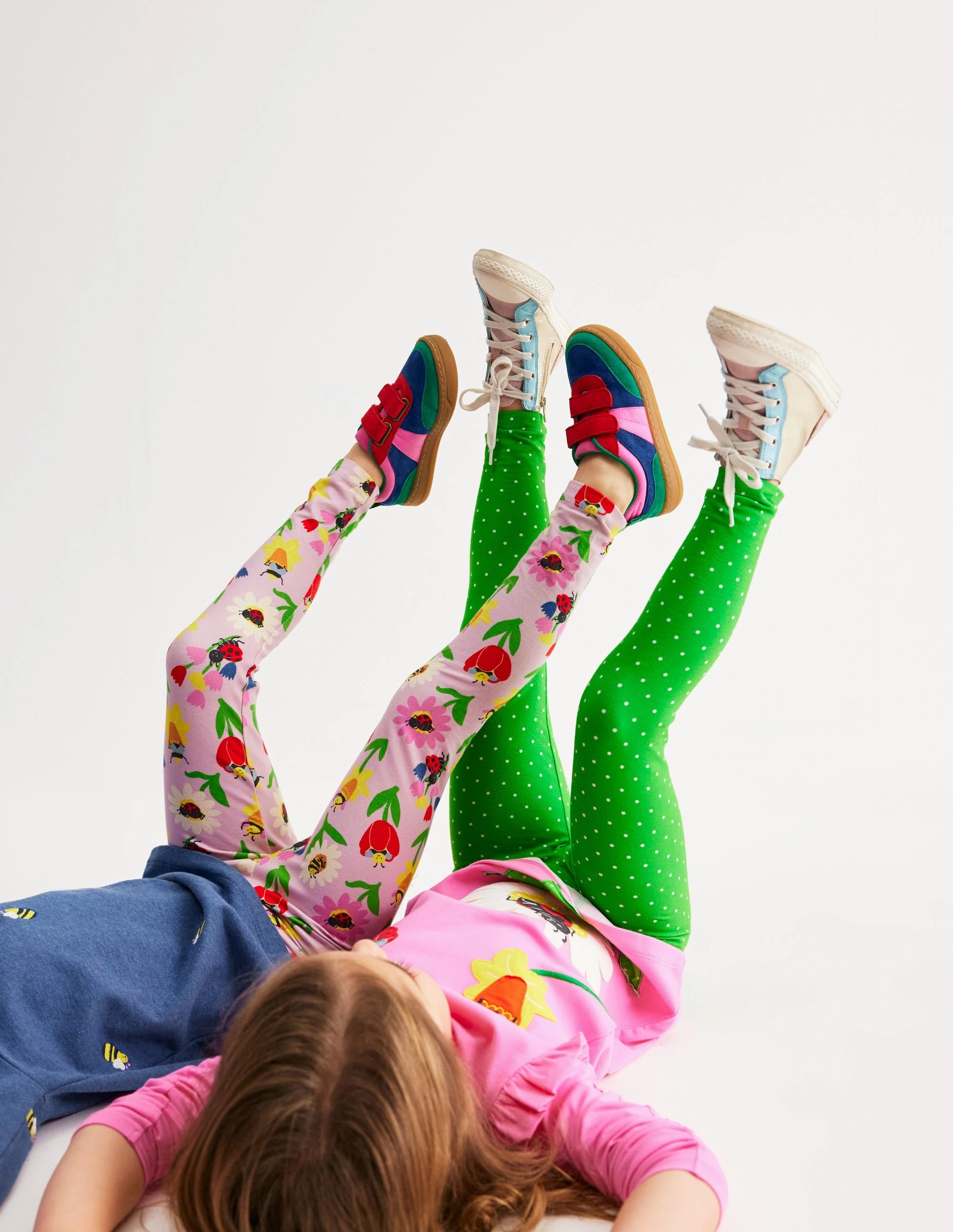 Sweat Tunic and Legging set-Blue Marl Bees Double Needle Hemming