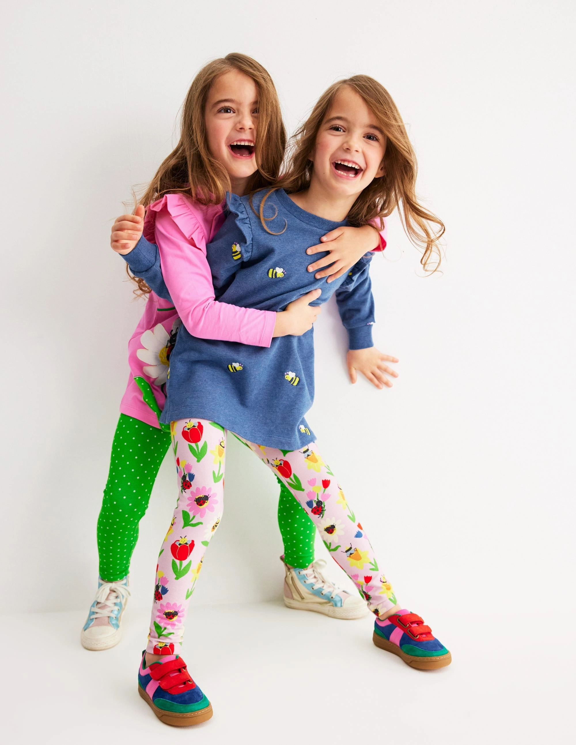 Metallic Fiber Blend OdorResistantFinish Sweat Tunic and Legging set-Blue Marl Bees