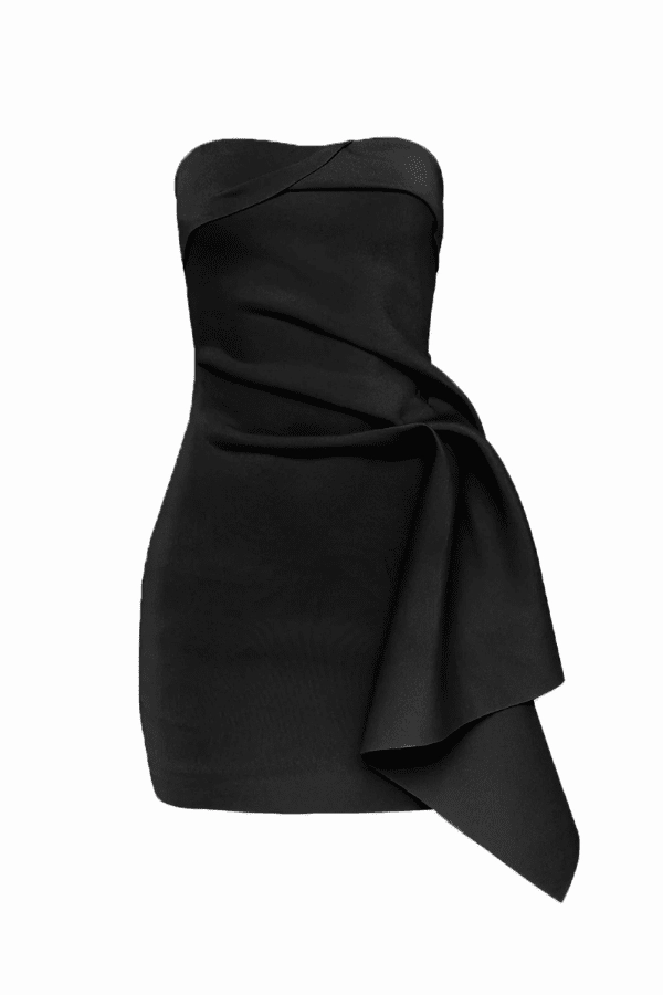 Nevie Dress Black Satin Touch Slimming Shape