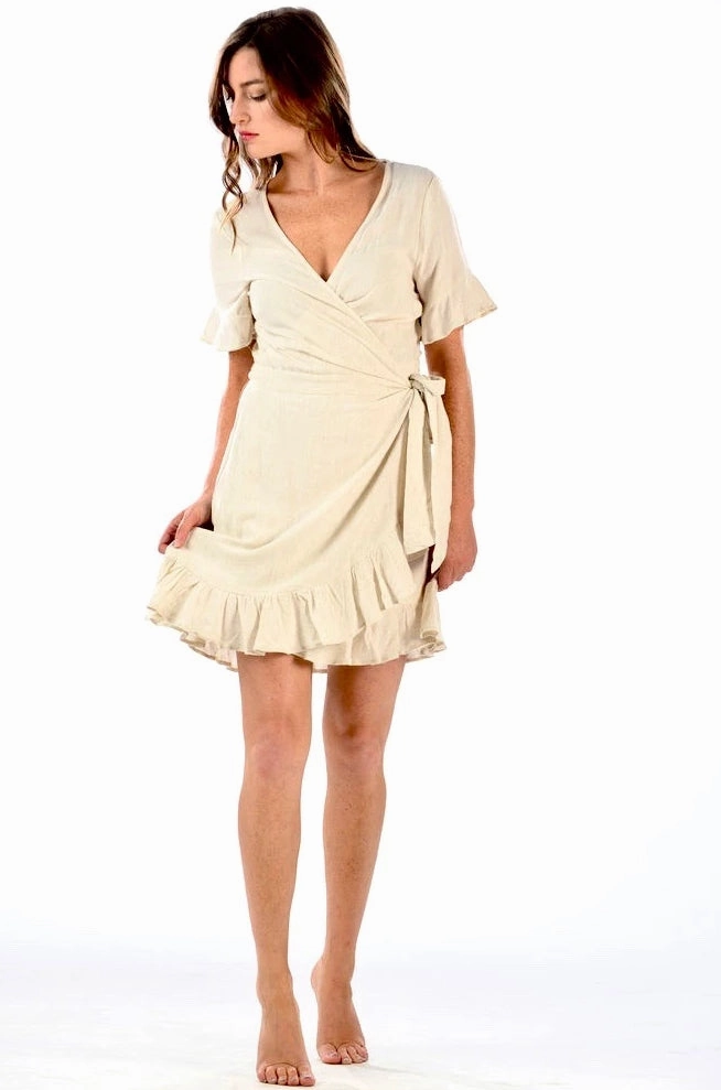 Satin-Edge Stylish Fit Newport Dress / Oatmeal