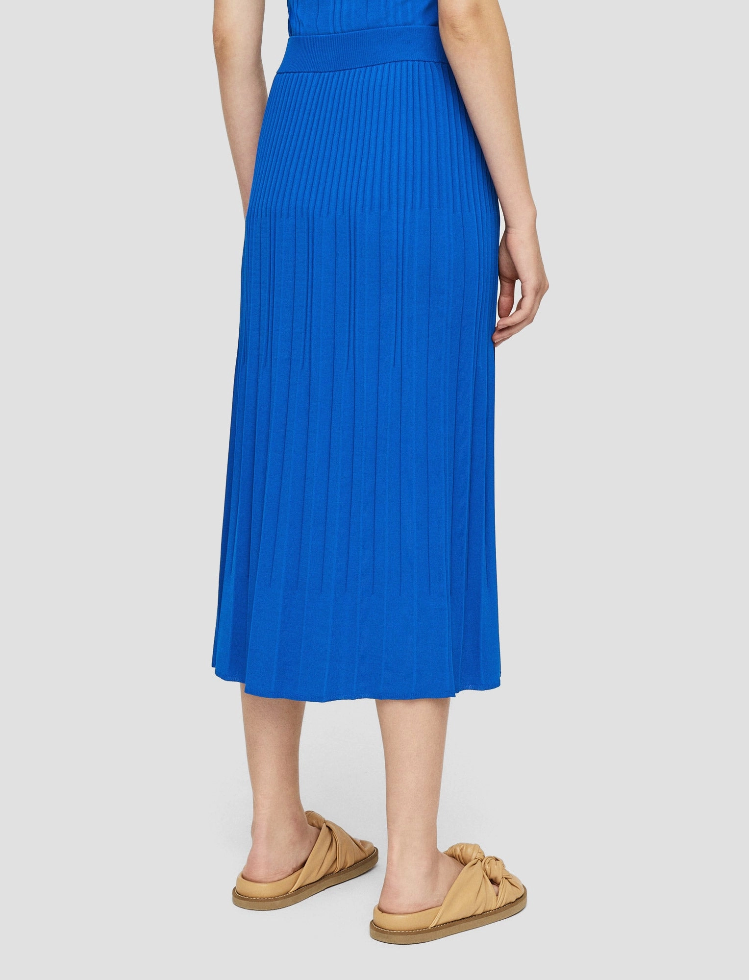 Travel Influence Foldable Design Viscose Rib Knit Skirt