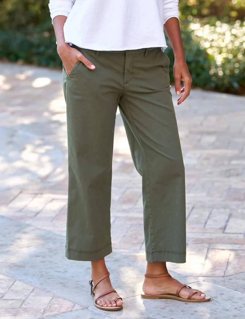 Westport Italian Wide Leg Chino Army All Season Versatility Minimal Design