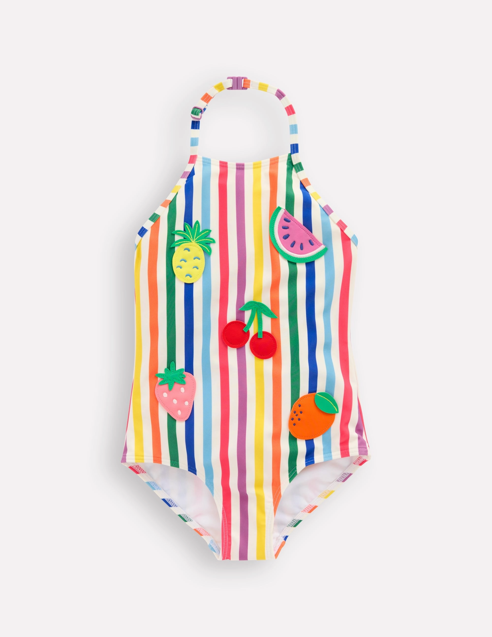 Ellery Fun Logo Swimsuit-Rainbow Stripe Fruit Roll Resistant Hem