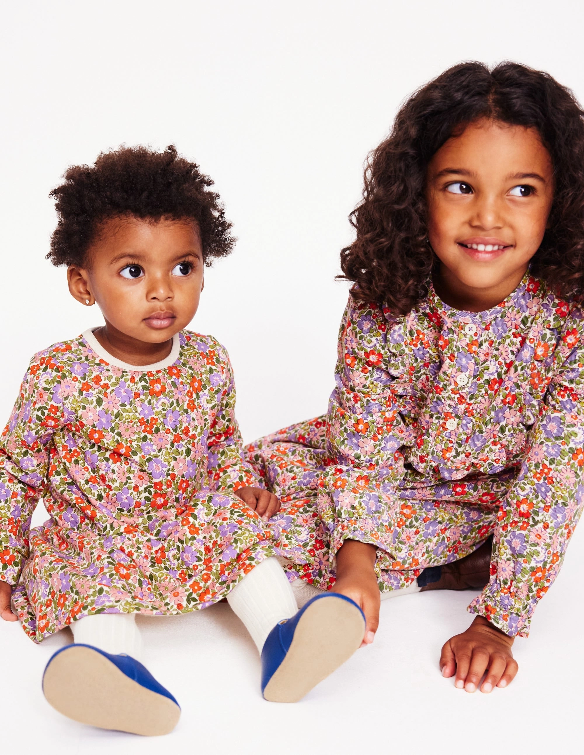 Norah Scallop Cord Dress-Aster Purple Flowerbed Tassel-Detail Cap-Sleeve