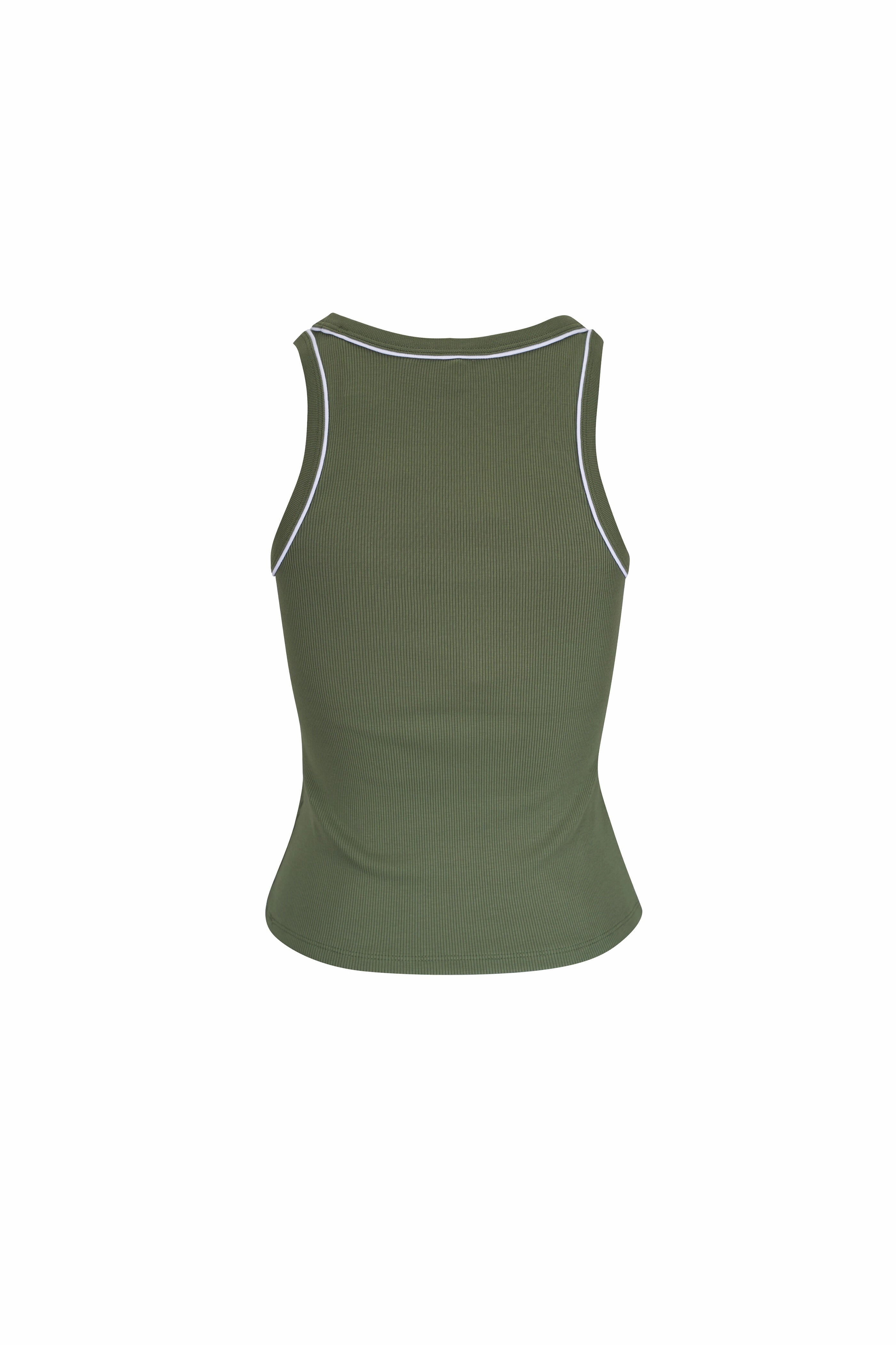 Birke Tank with Contrast Piping Stone Army Relaxed Tee Sustainable Material Blend