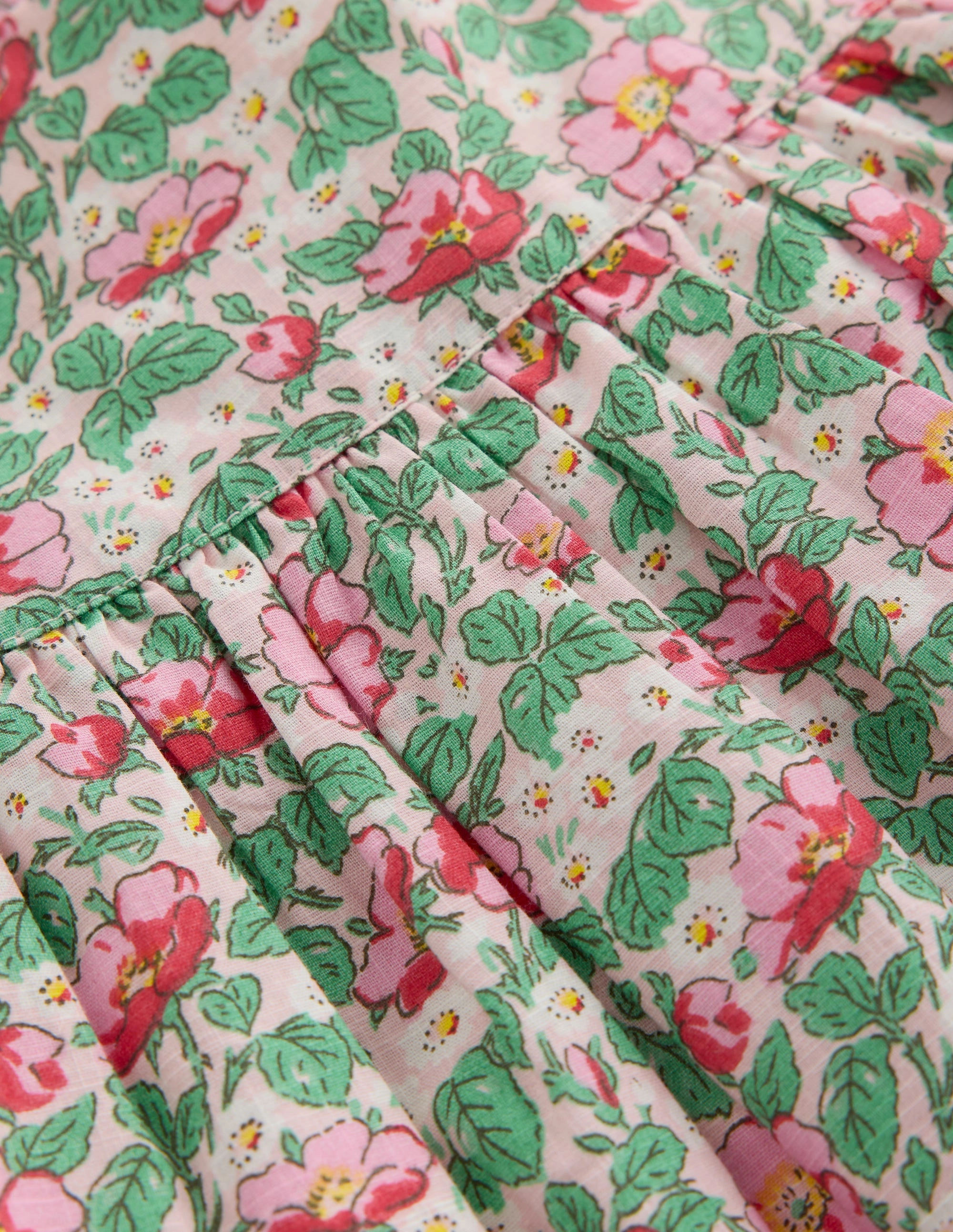 Nostalgic Pinny Dress-Chalk Pink Rose SeamlessConstruction