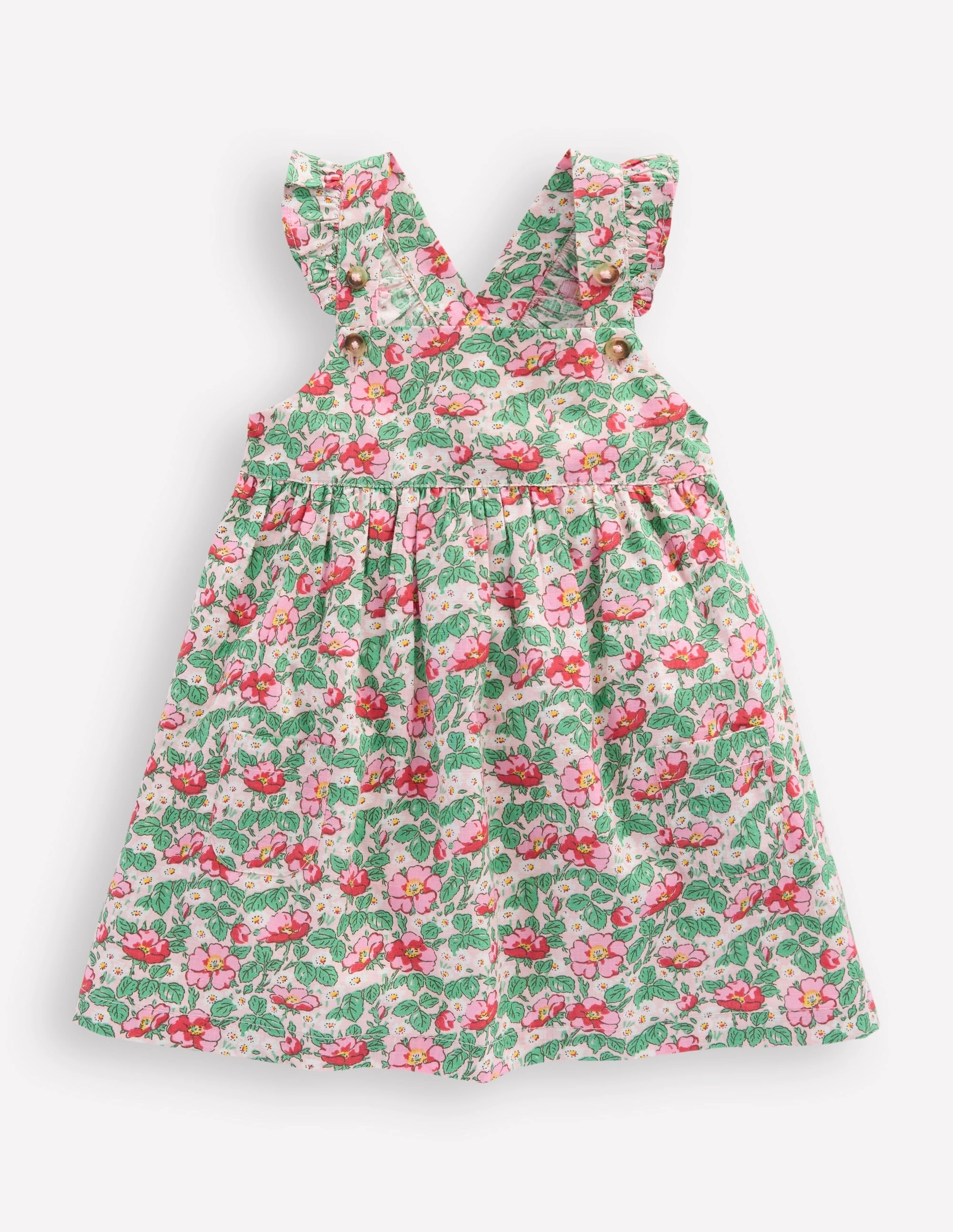Nostalgic Pinny Dress-Chalk Pink Rose Vibrant Wear Vibrant Tone