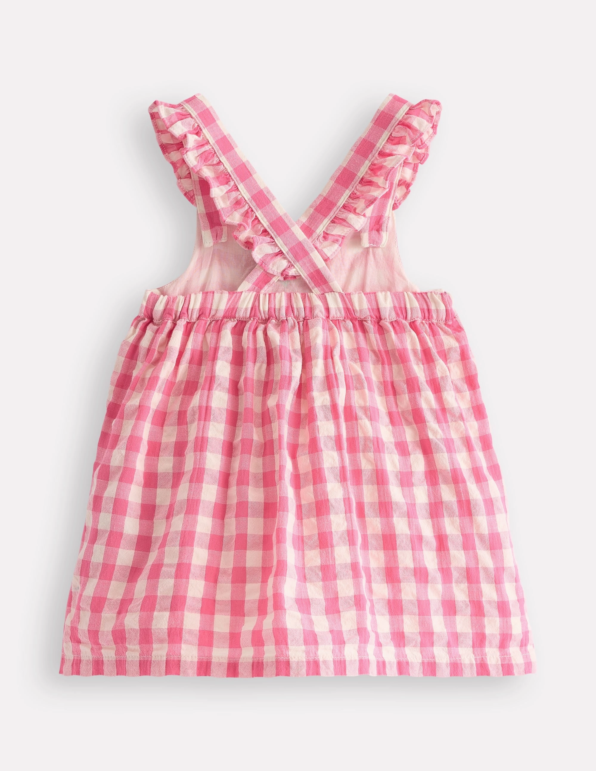 Nostalgic Pinny Dress-Pink Gingham Empire Waist