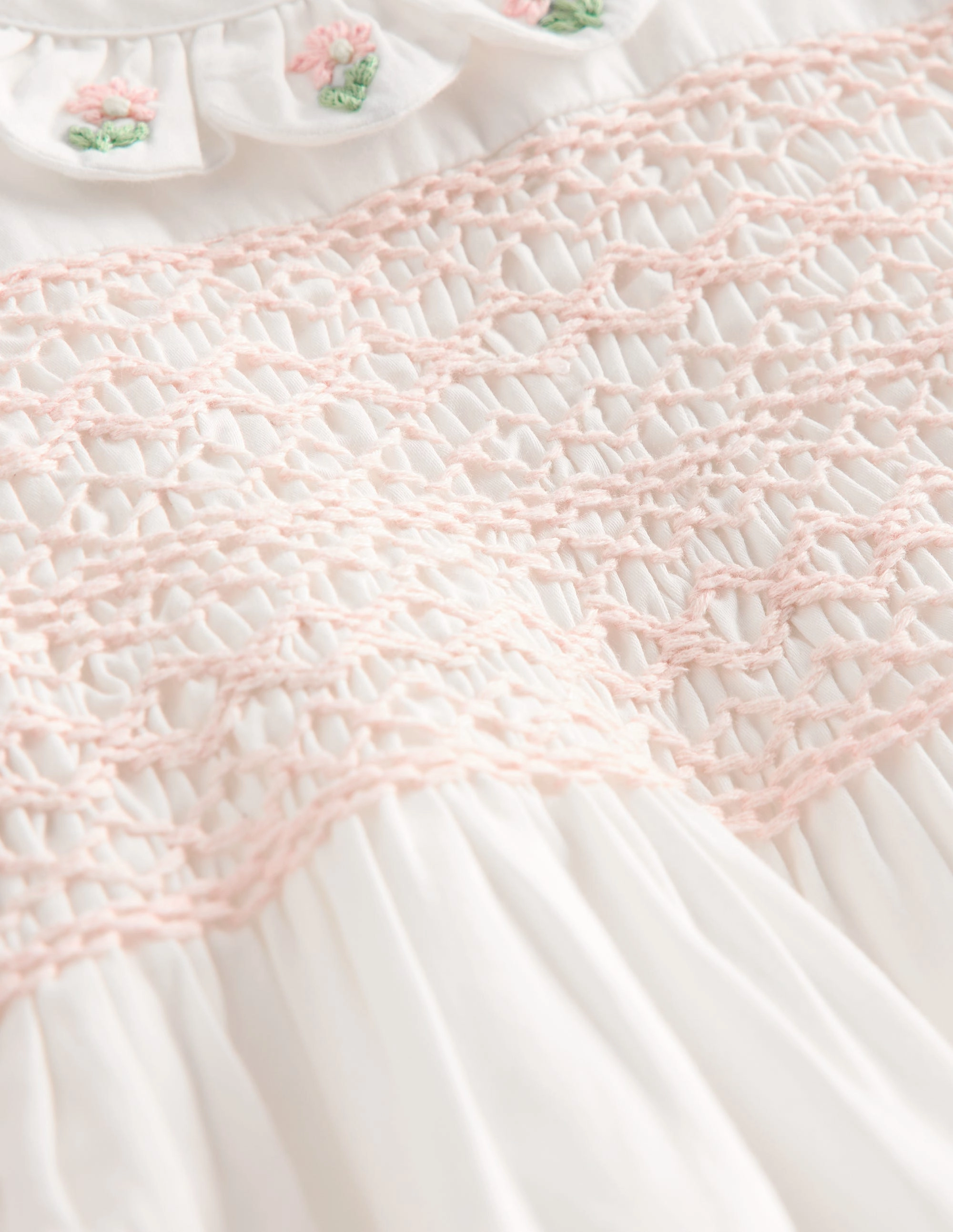 Occasion Smocked Dress-Ivory Petal Zone