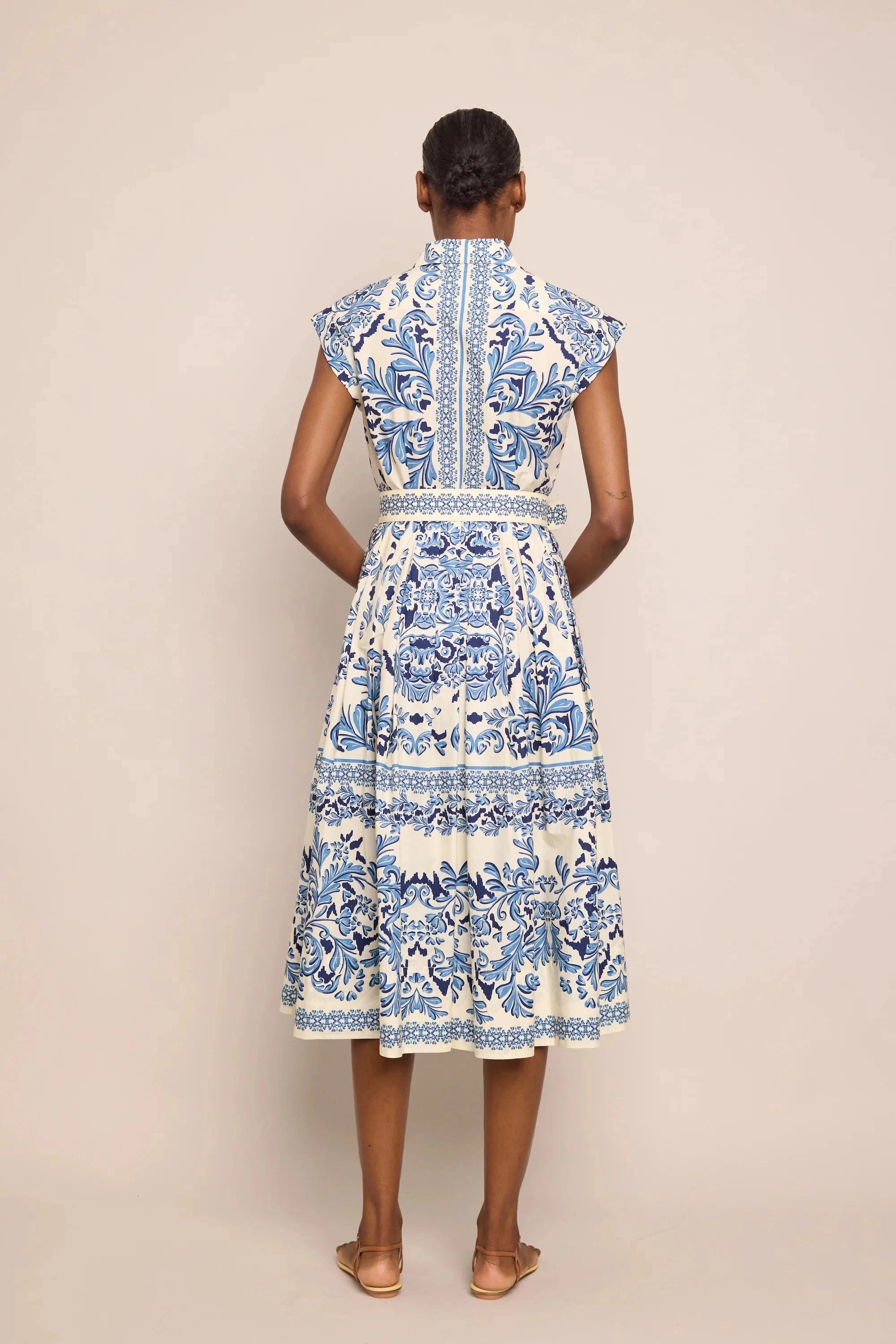 Octavia Dress Saltaire Light Blue Smooth Lines