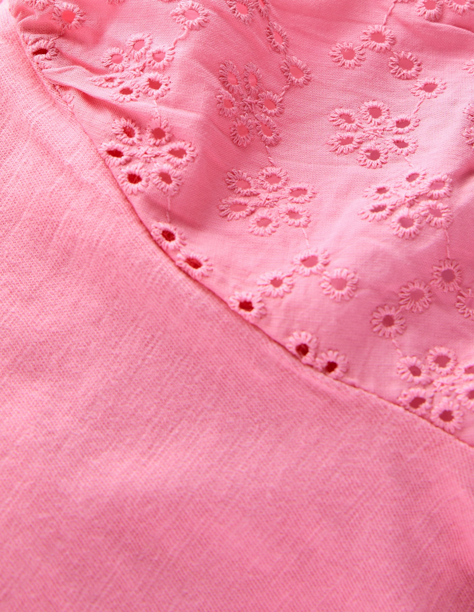 Broderie Mix Tee-Bubblegum Pink Abrasion Resistant Fabric