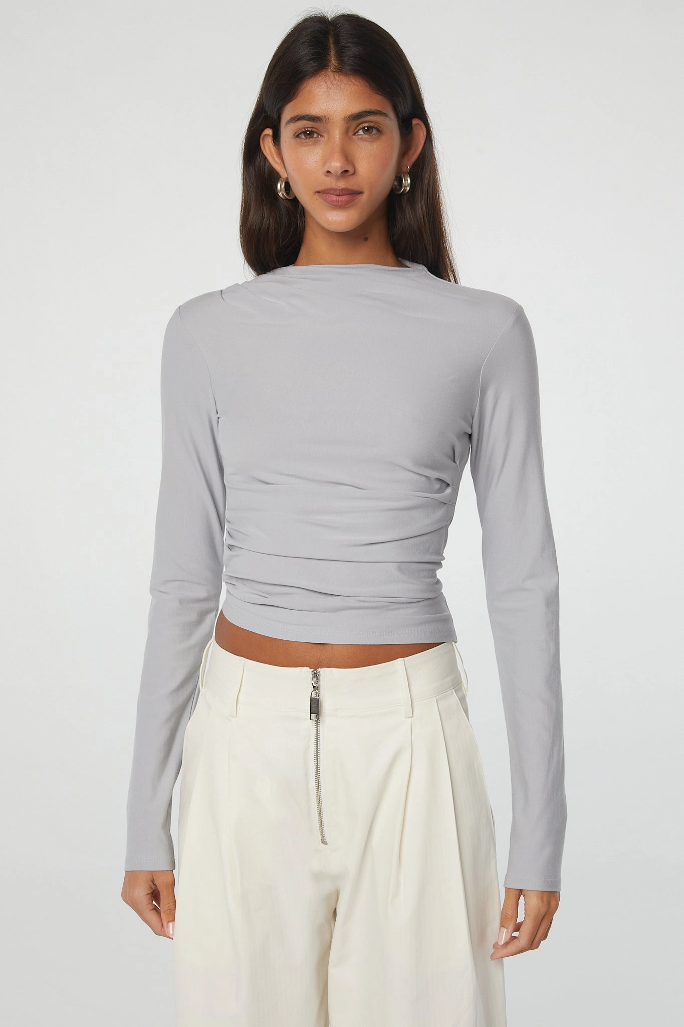 SELMA LONG SLEEVE TOP RibbedTrim