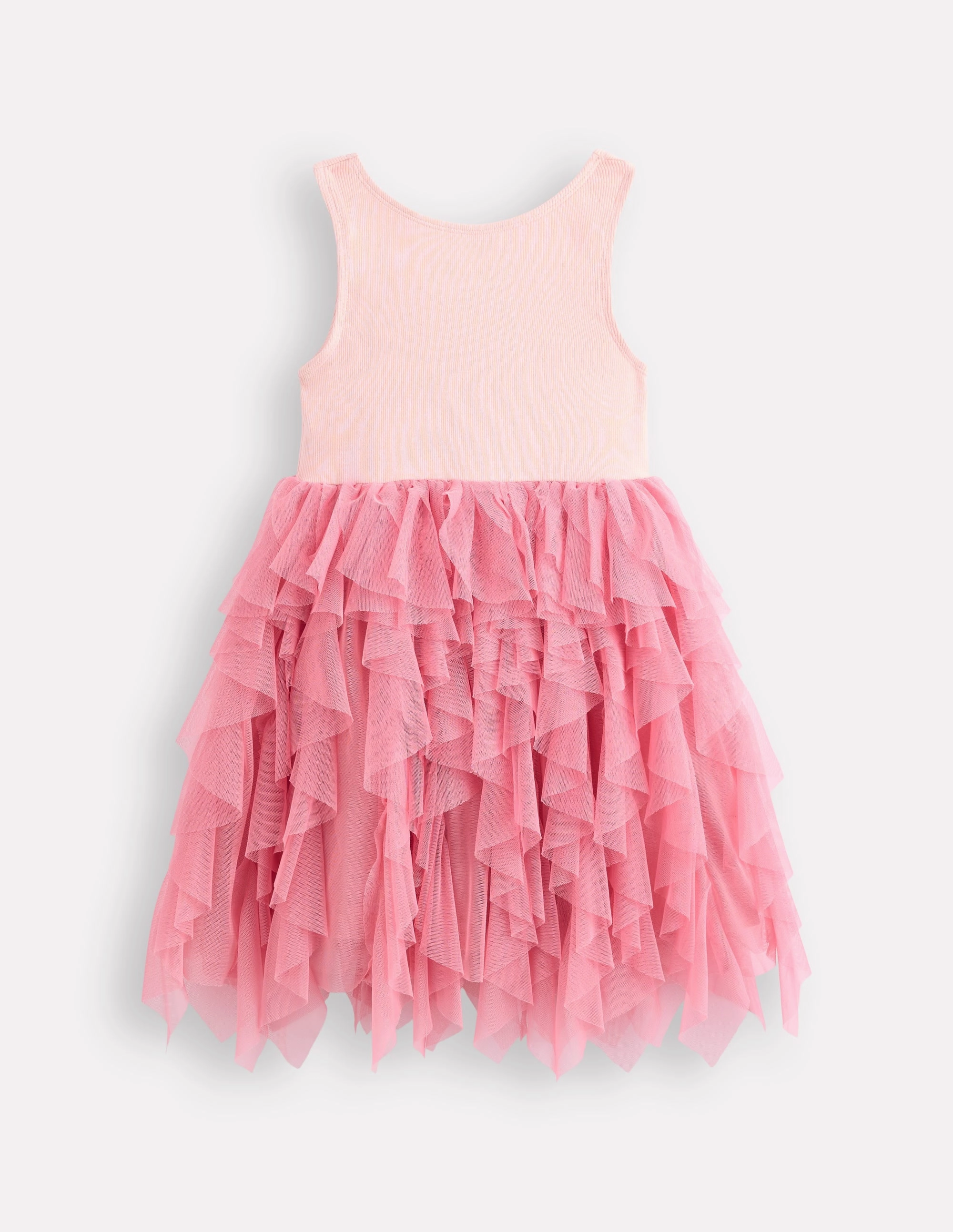Cool Undertone Color Glow Jersey Tulle Mix Dress-Chalk Pink