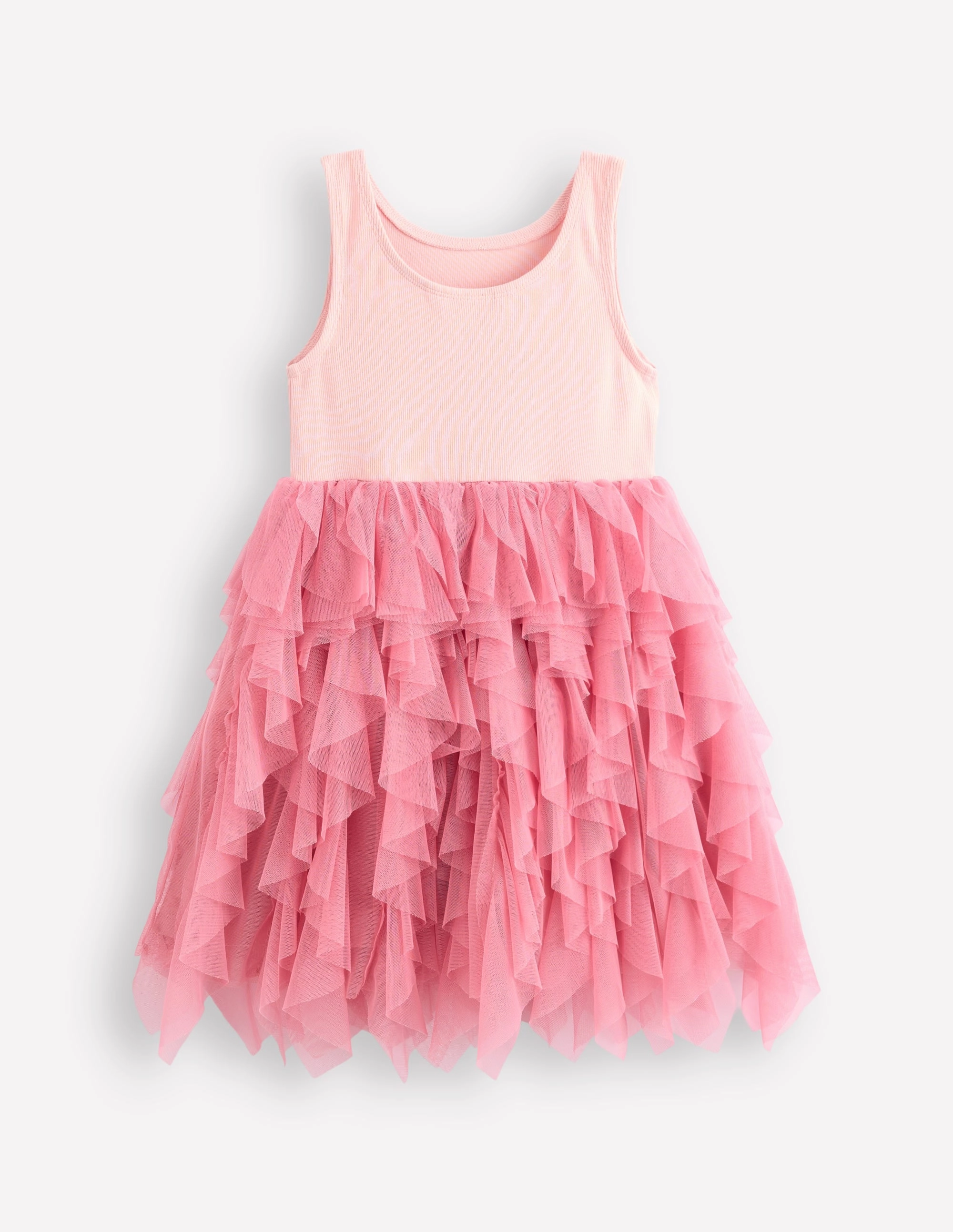 Eco-friendly Jersey Tulle Mix Dress-Chalk Pink