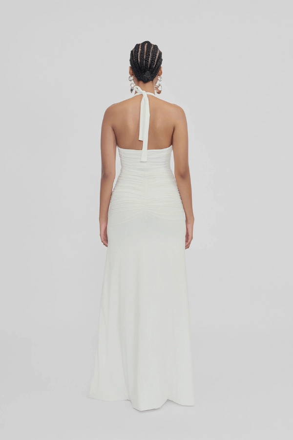 Roman Off White Fluid Fabric