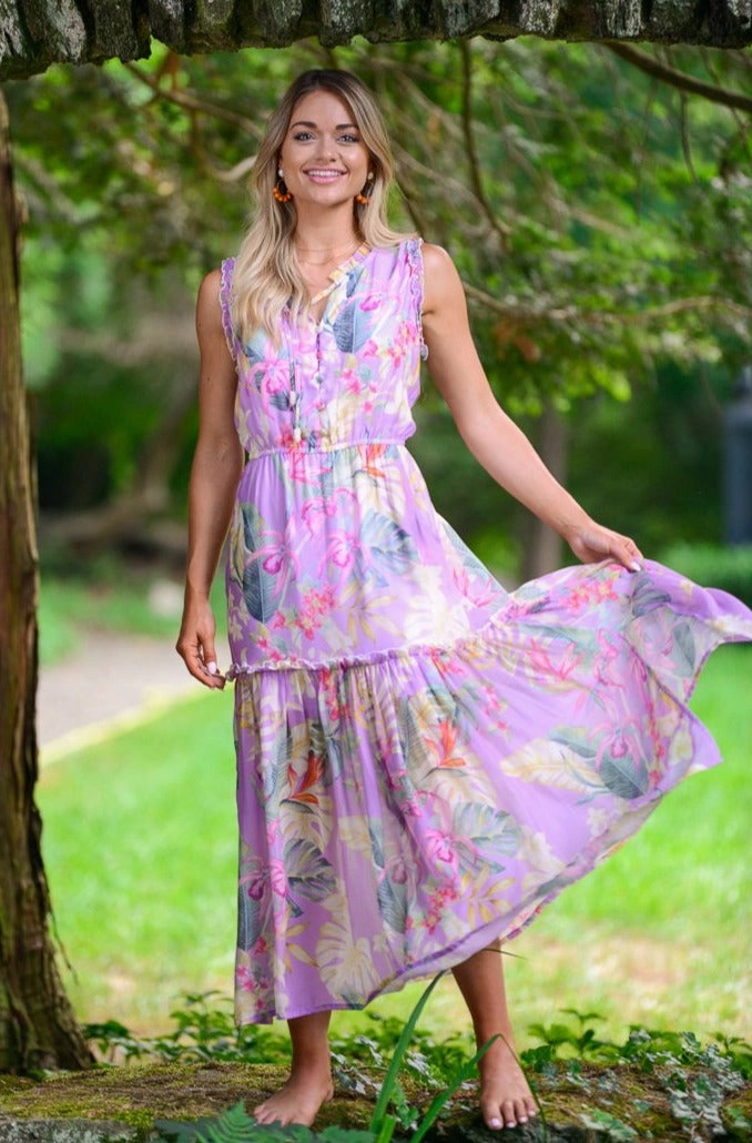 Simple Comfort Alexis Dress / Lavender Tropical