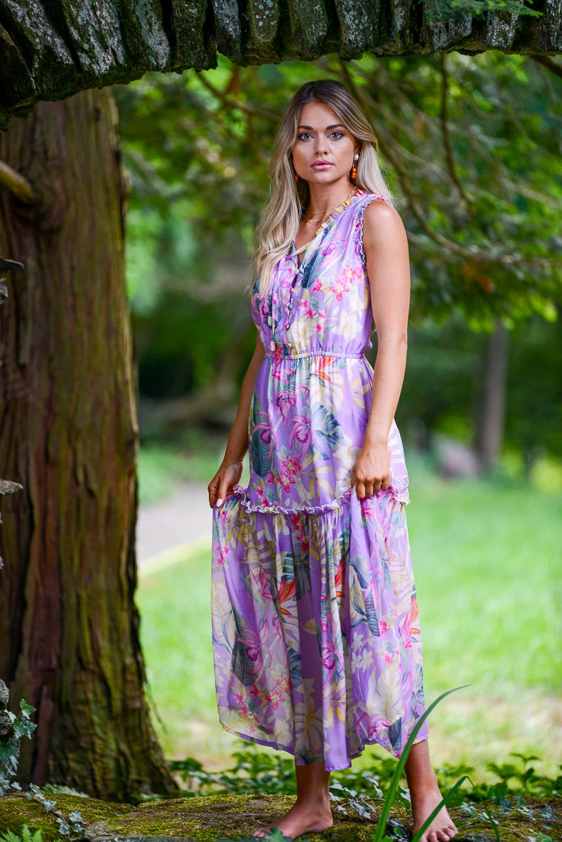 Alexis Dress / Lavender Tropical breathable-mesh