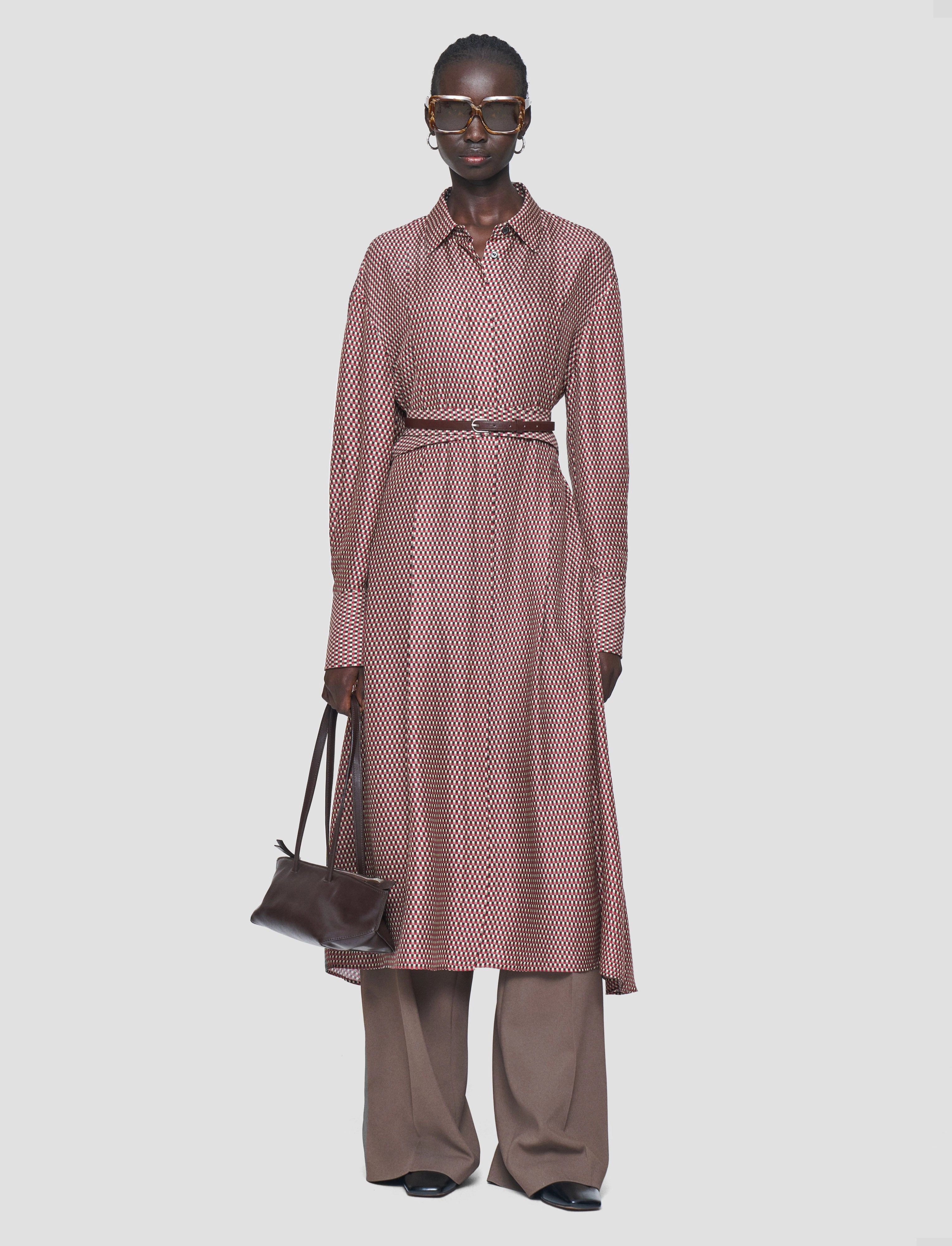 Orlan Printed Silk Blend Dress Feminine empire waist dress Calm Touch