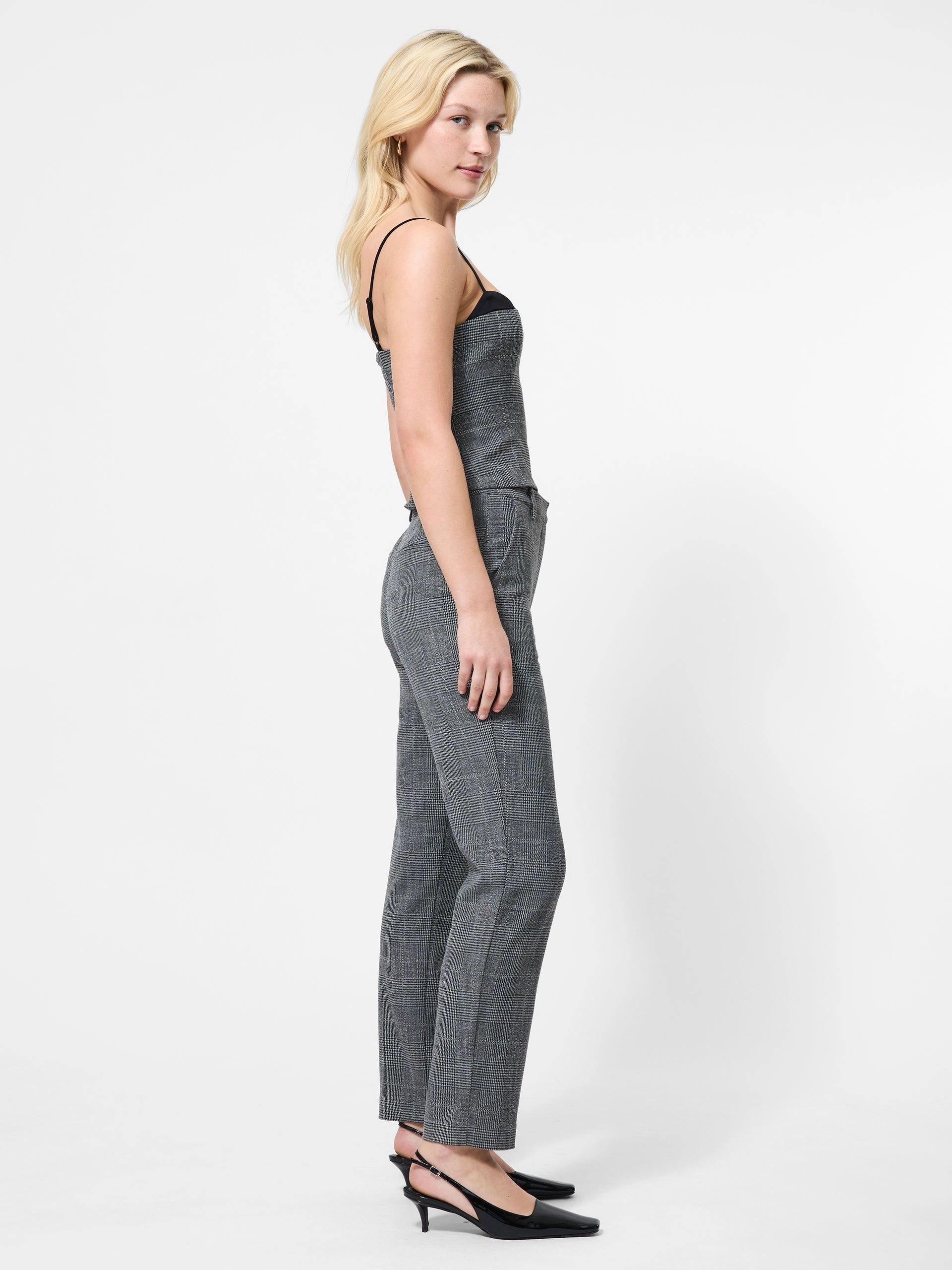 OWEN PLAID SUITING CORSET TOP Easy Care Material