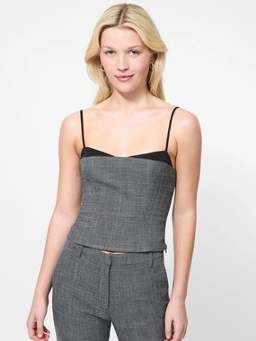 OWEN PLAID SUITING CORSET TOP YarnBlend